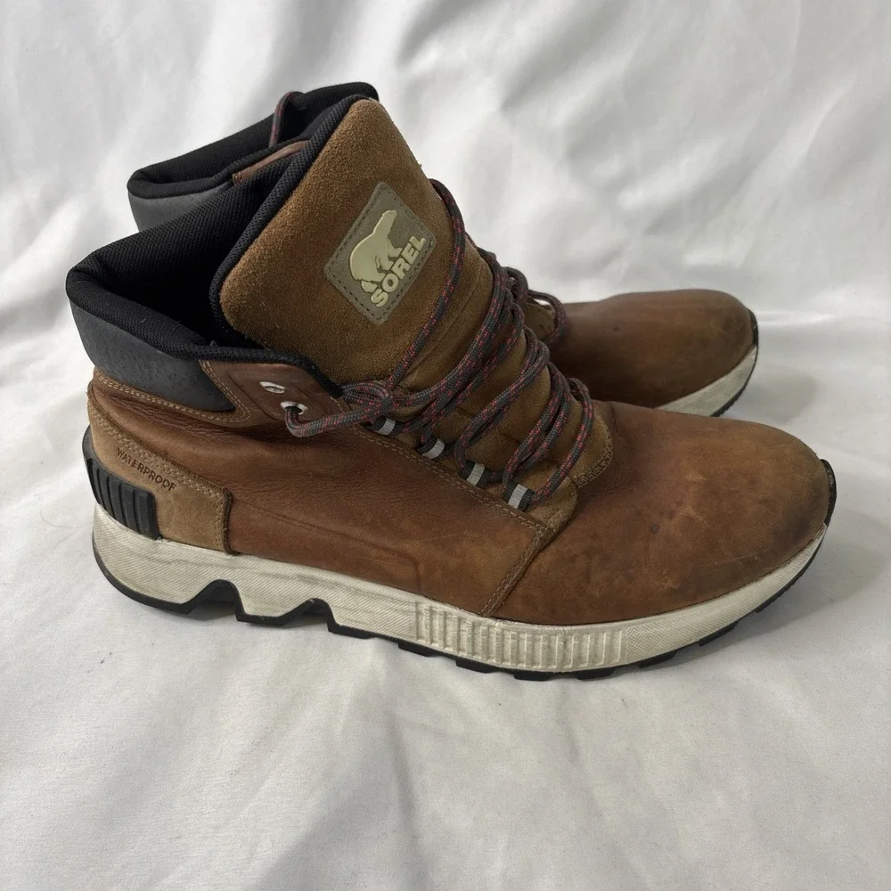 Sorel Mac Hill Mid Leather Tan Waterproof‎ Hiking Boots Mens Sz US 11.5 Outdoor